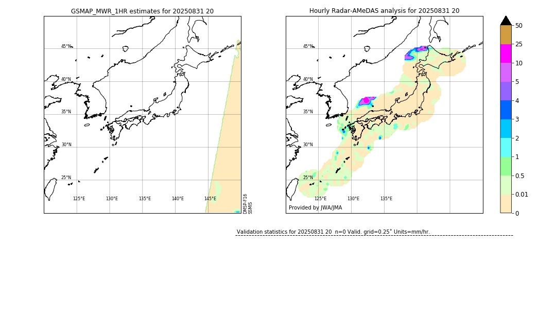 GSMaP MWR validation image. 2025/08/31 20