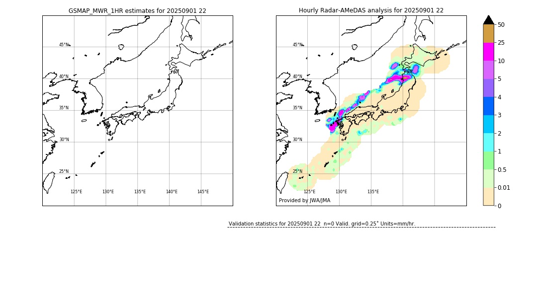 GSMaP MWR validation image. 2025/09/01 22