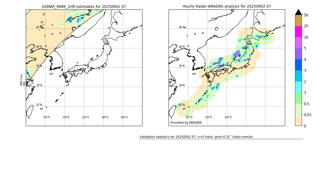 GSMaP MWR validation image. 2025/09/02 07