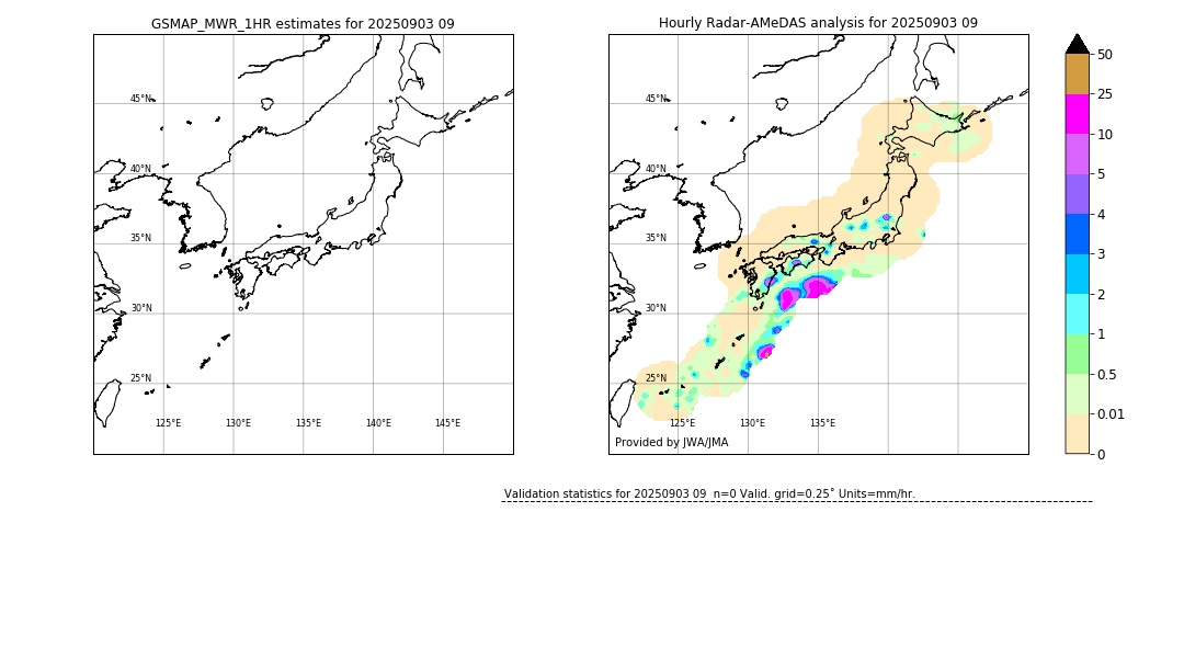 GSMaP MWR validation image. 2025/09/03 09