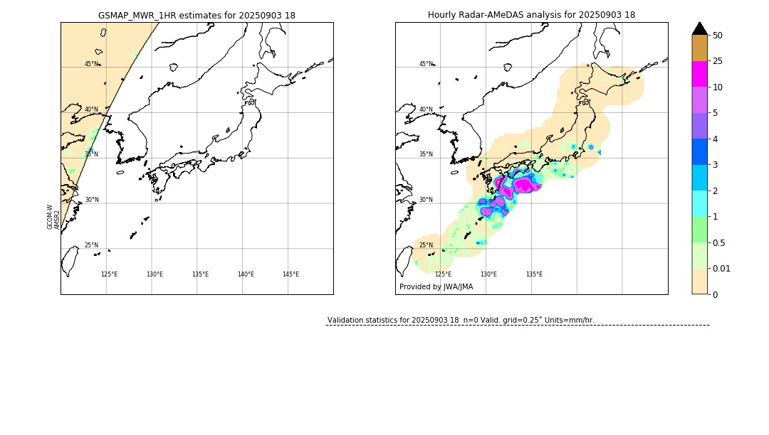 GSMaP MWR validation image. 2025/09/03 18