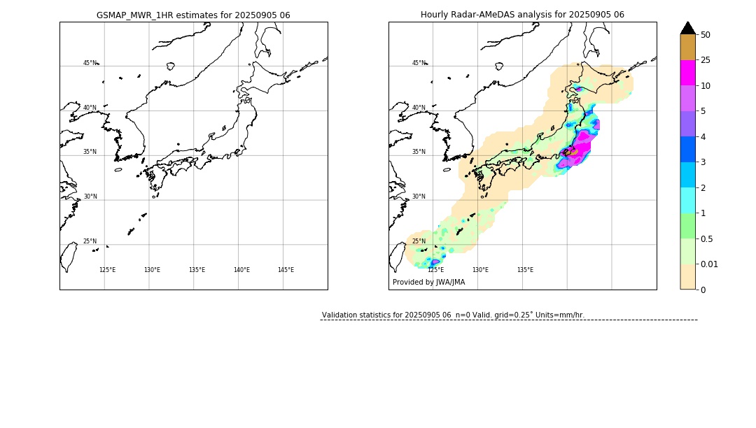 GSMaP MWR validation image. 2025/09/05 06