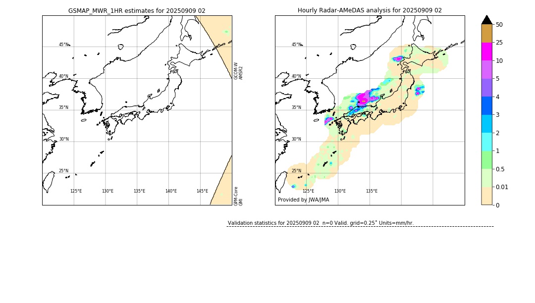 GSMaP MWR validation image. 2025/09/09 02