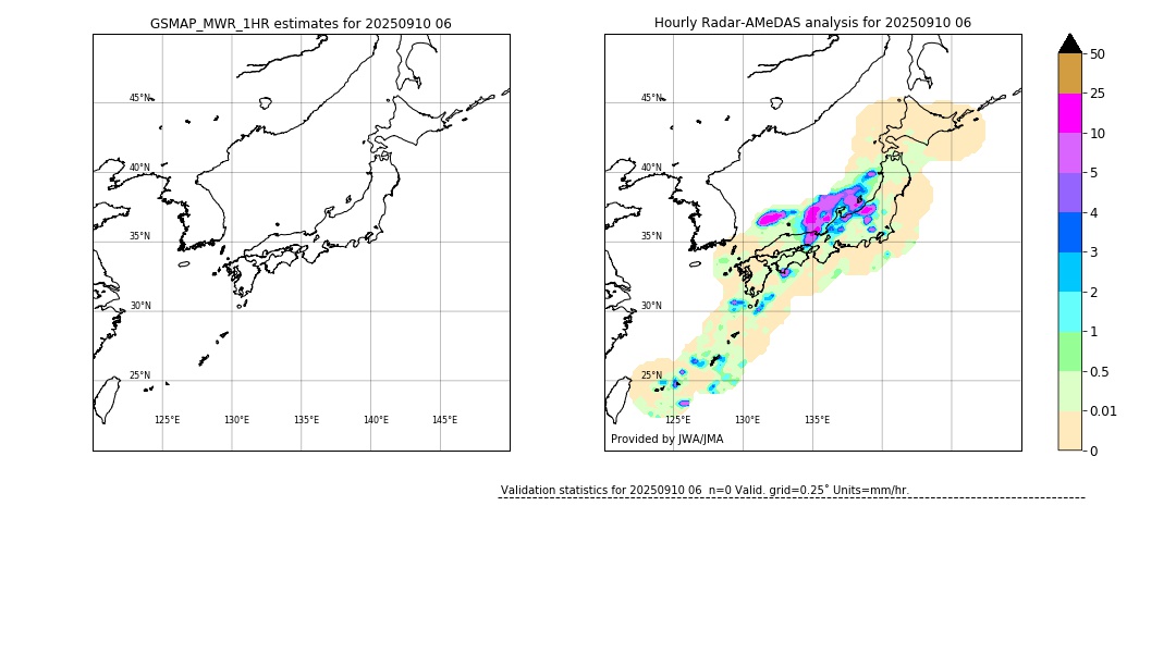 GSMaP MWR validation image. 2025/09/10 06