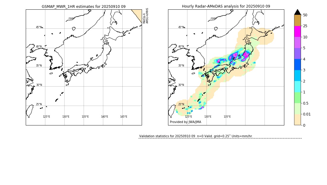 GSMaP MWR validation image. 2025/09/10 09