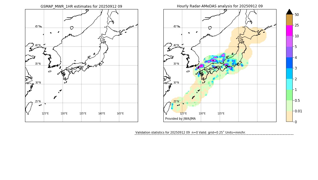GSMaP MWR validation image. 2025/09/12 09