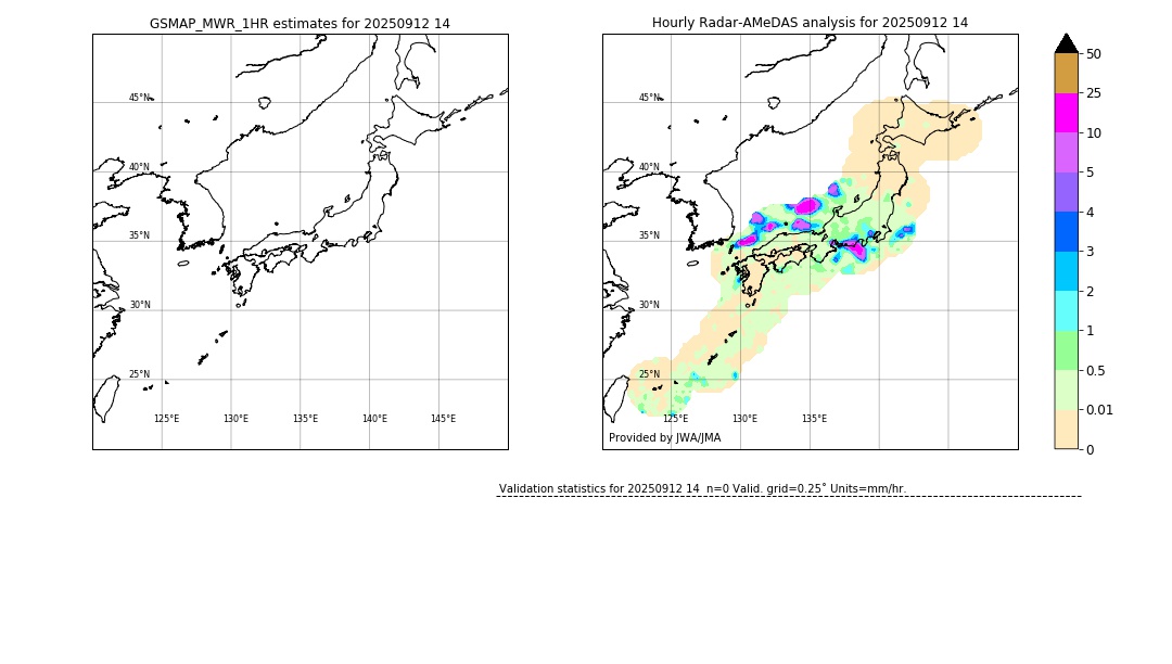 GSMaP MWR validation image. 2025/09/12 14