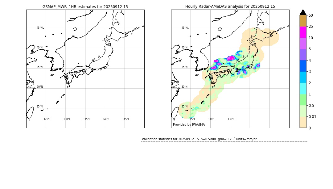 GSMaP MWR validation image. 2025/09/12 15
