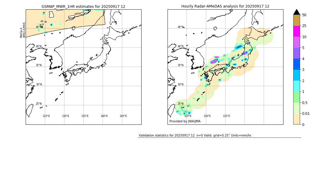 GSMaP MWR validation image. 2025/09/17 12