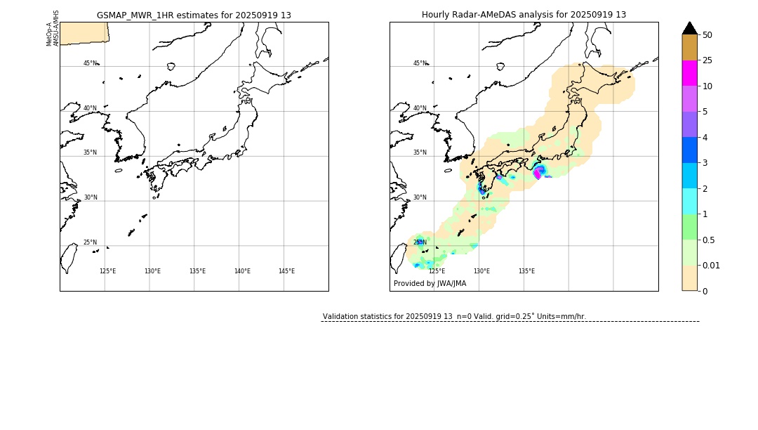 GSMaP MWR validation image. 2025/09/19 13