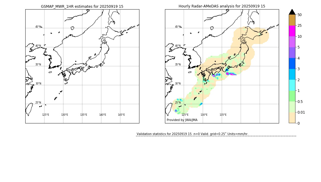 GSMaP MWR validation image. 2025/09/19 15