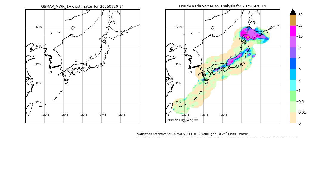 GSMaP MWR validation image. 2025/09/20 14
