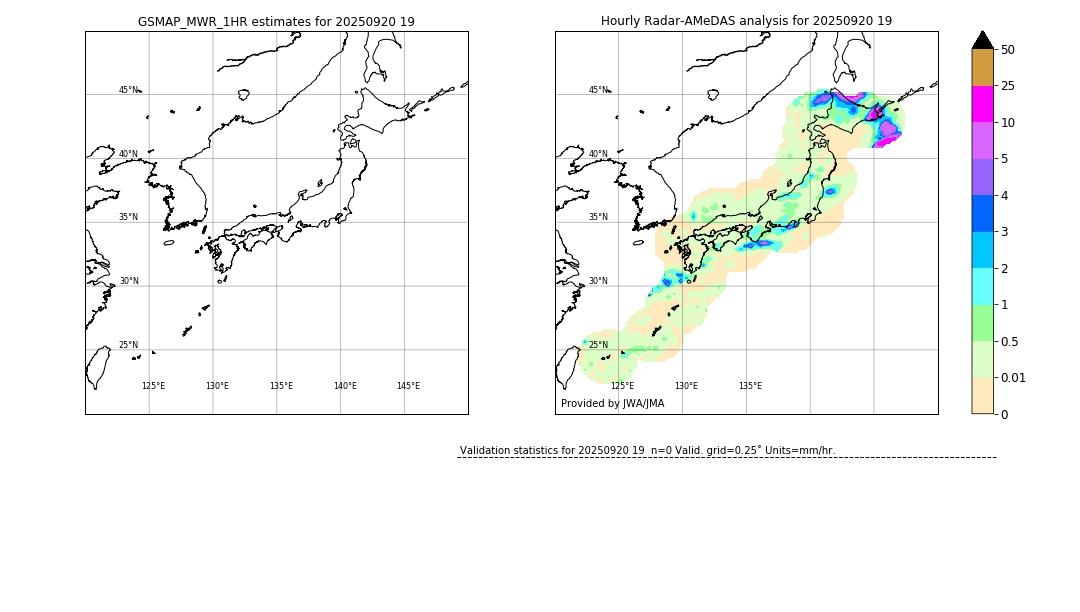 GSMaP MWR validation image. 2025/09/20 19