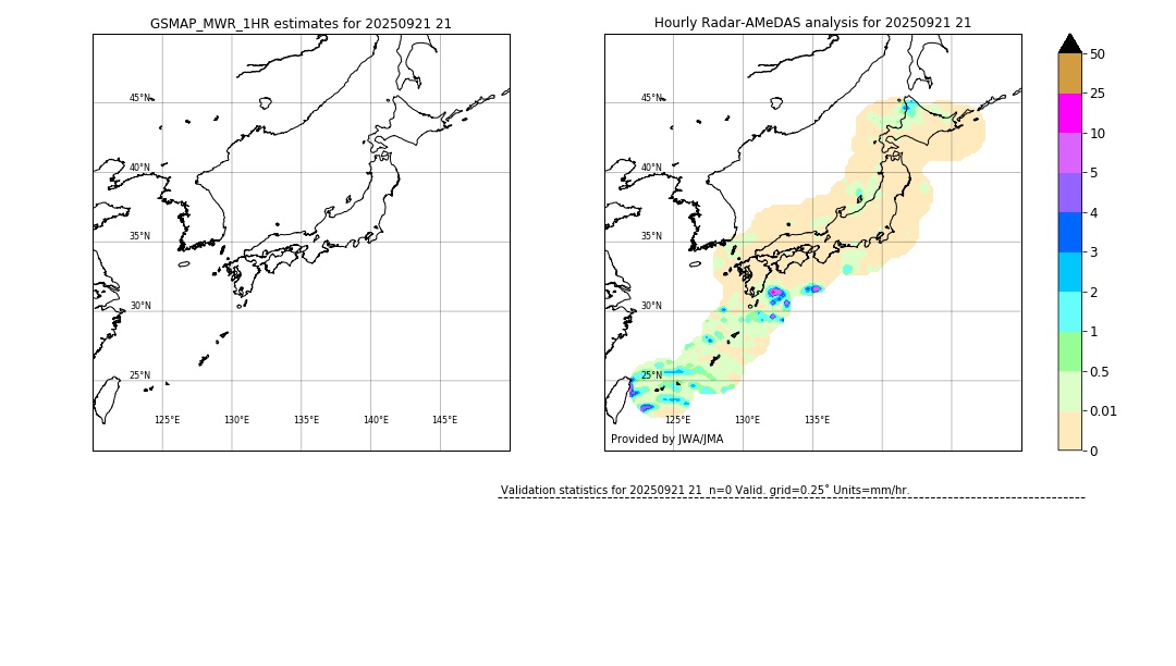 GSMaP MWR validation image. 2025/09/21 21