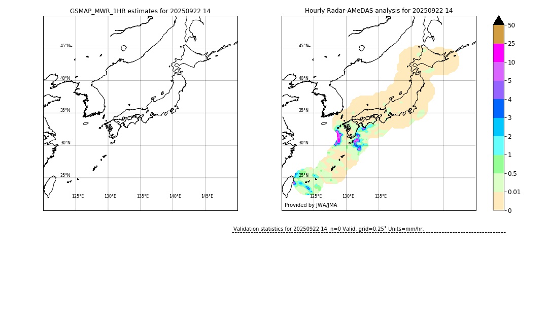 GSMaP MWR validation image. 2025/09/22 14