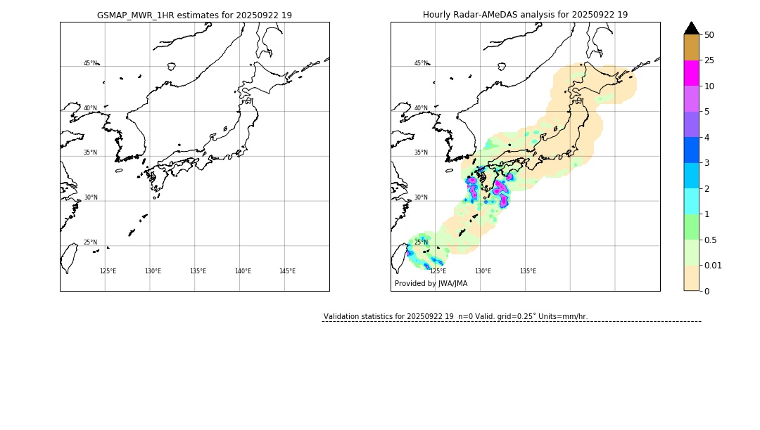 GSMaP MWR validation image. 2025/09/22 19