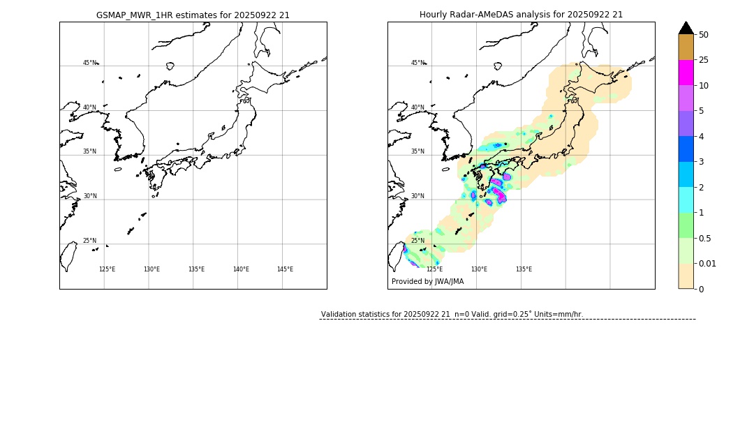 GSMaP MWR validation image. 2025/09/22 21