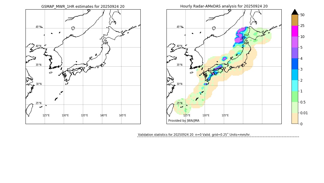 GSMaP MWR validation image. 2025/09/24 20