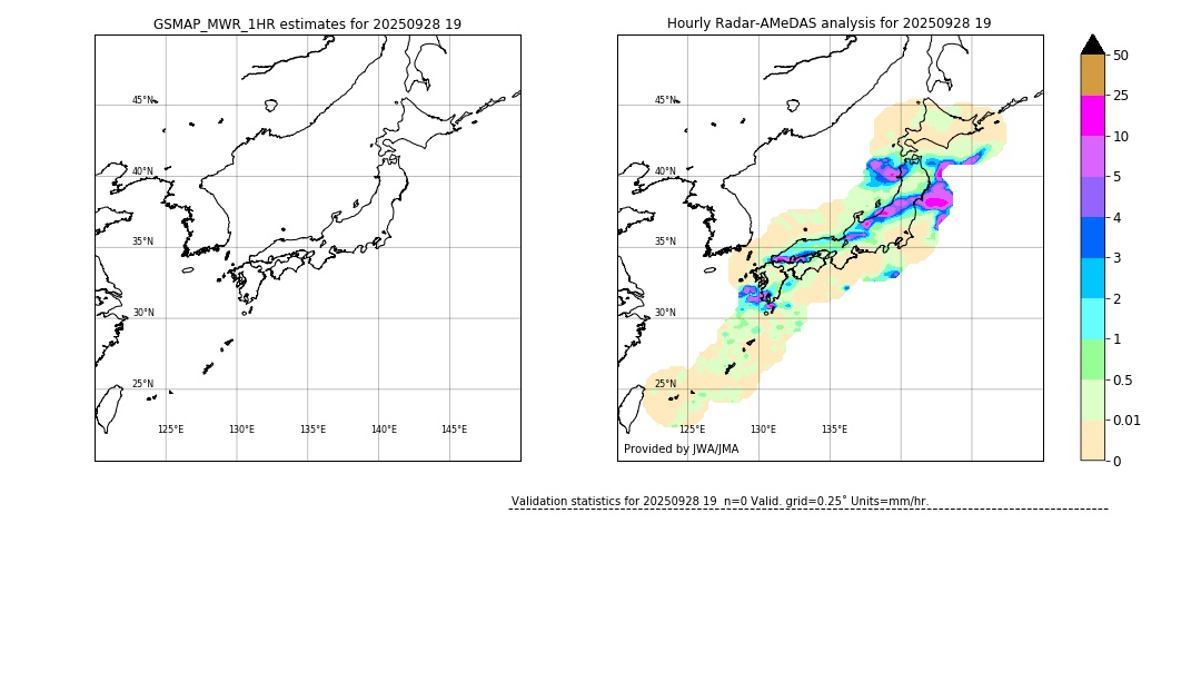 GSMaP MWR validation image. 2025/09/28 19