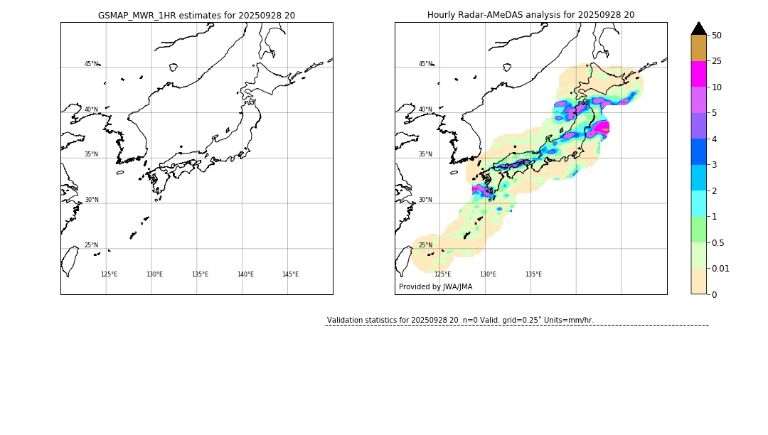 GSMaP MWR validation image. 2025/09/28 20