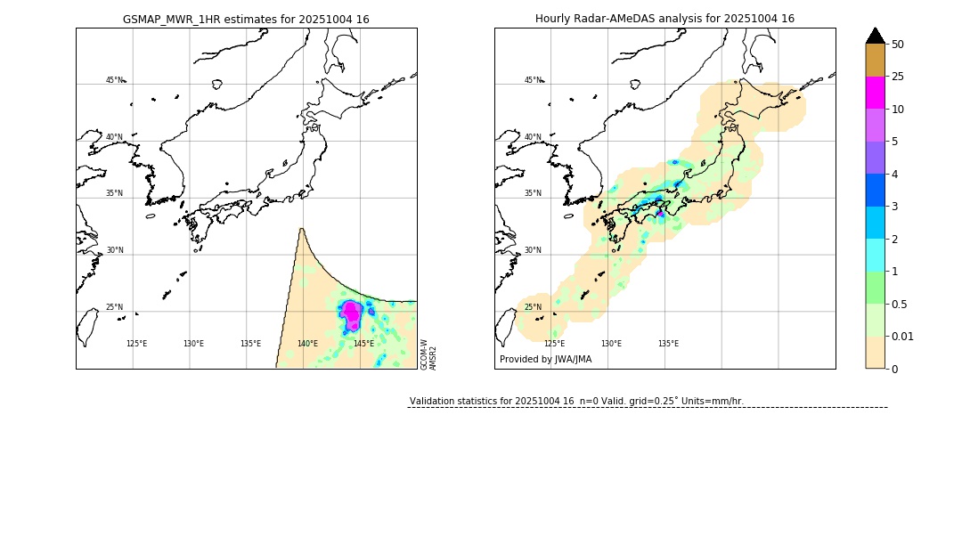 GSMaP MWR validation image. 2025/10/04 16