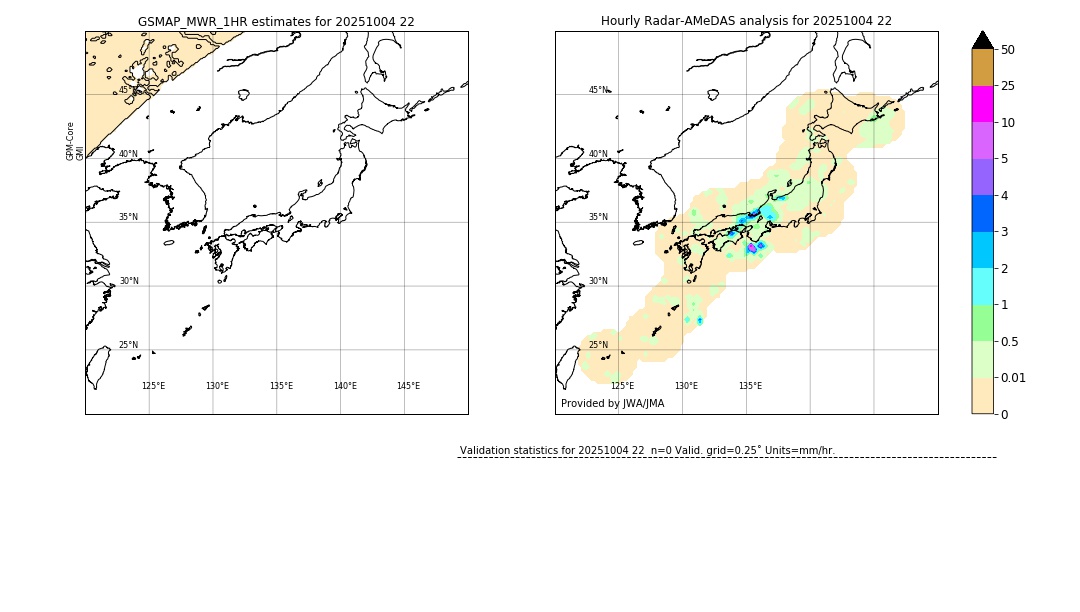 GSMaP MWR validation image. 2025/10/04 22