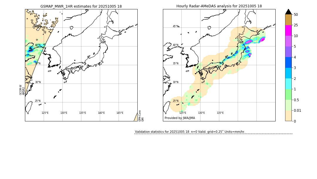 GSMaP MWR validation image. 2025/10/05 18