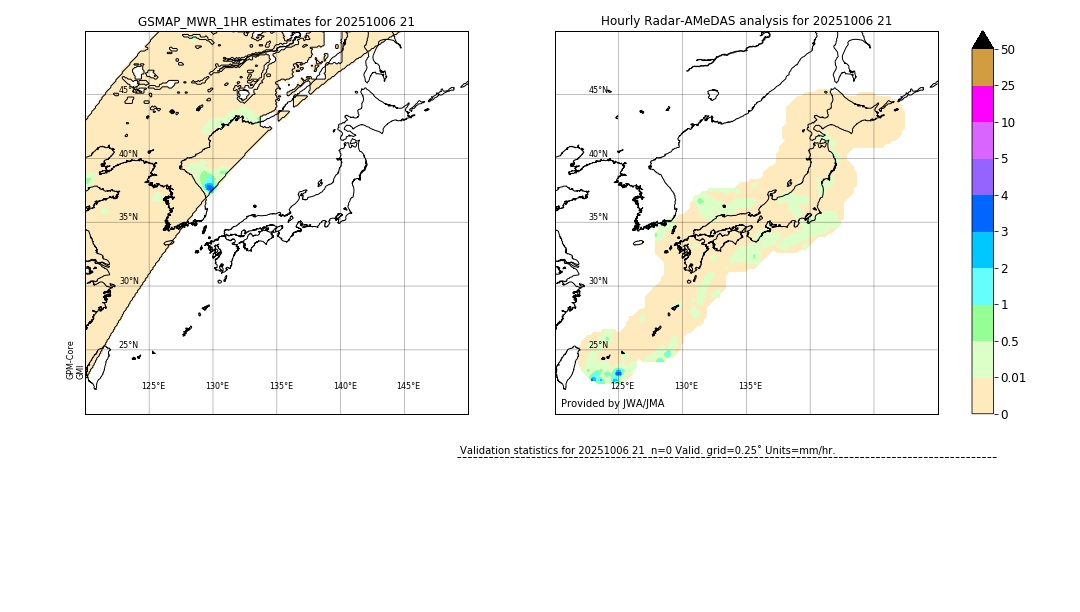 GSMaP MWR validation image. 2025/10/06 21