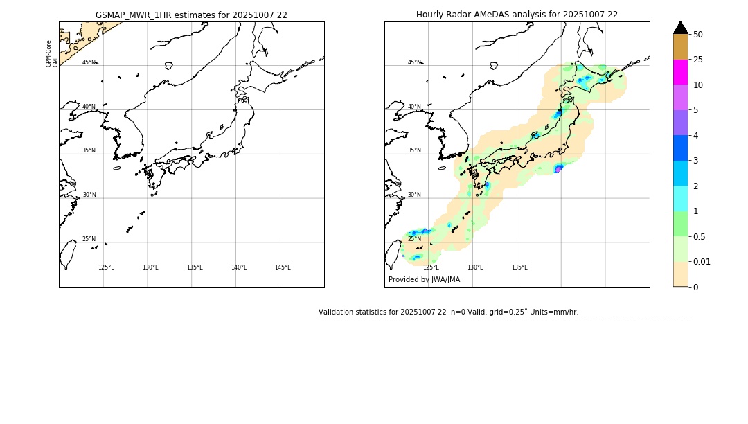 GSMaP MWR validation image. 2025/10/07 22