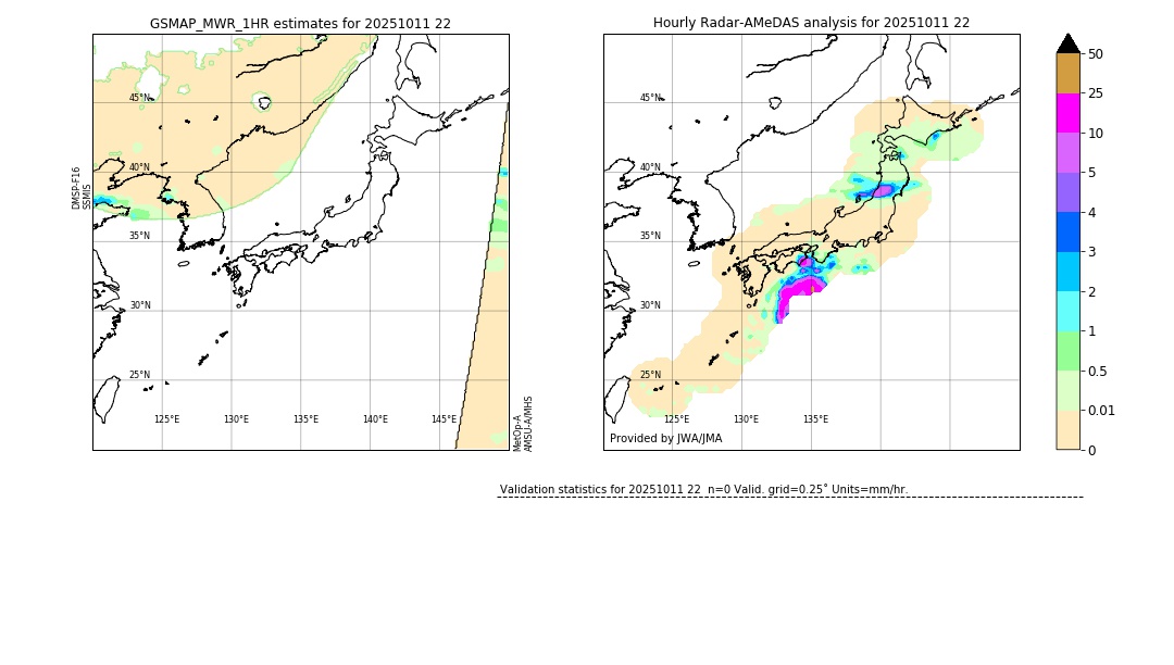 GSMaP MWR validation image. 2025/10/11 22