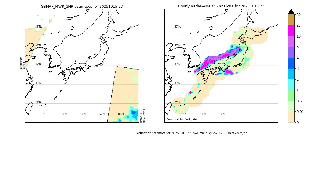 GSMaP MWR validation image. 2025/10/15 23