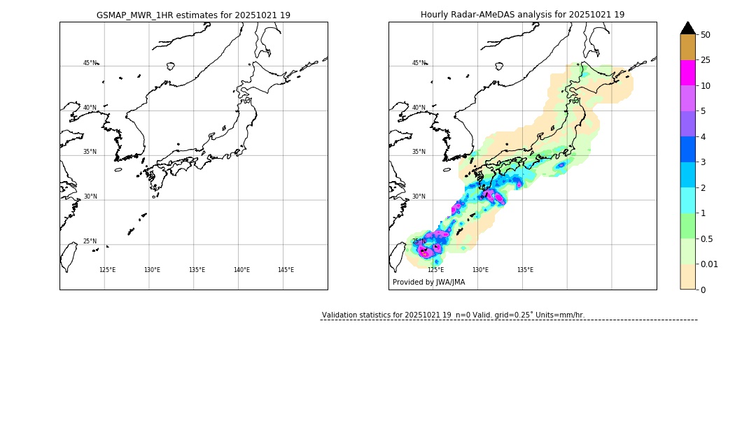 GSMaP MWR validation image. 2025/10/21 19