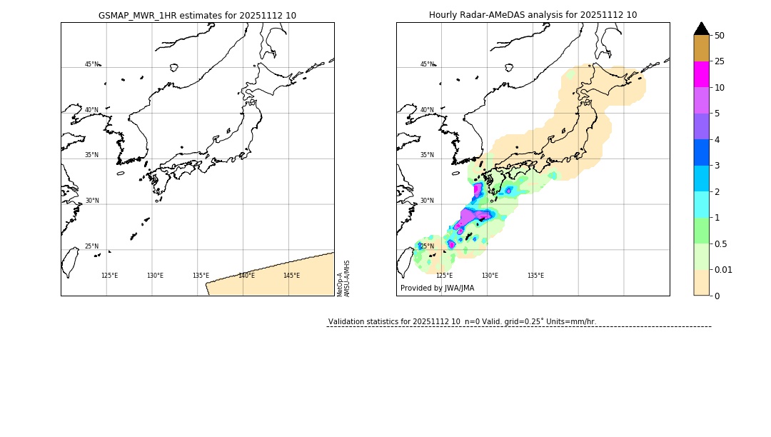GSMaP MWR validation image. 2025/11/12 10