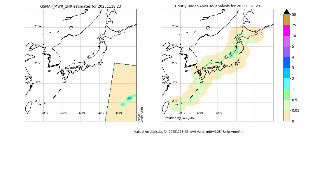 GSMaP MWR validation image. 2025/11/18 23