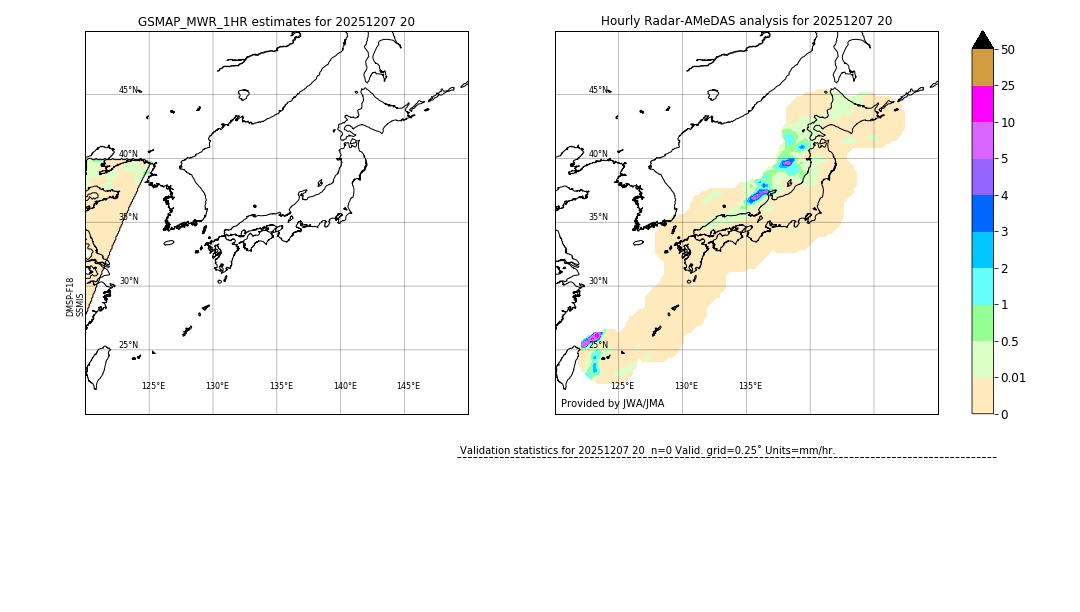 GSMaP MWR validation image. 2025/12/07 20