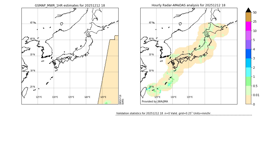 GSMaP MWR validation image. 2025/12/12 18