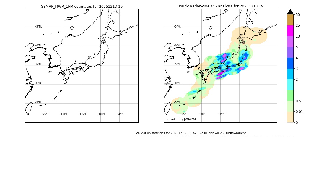 GSMaP MWR validation image. 2025/12/13 19