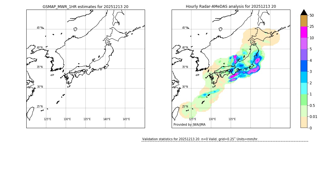 GSMaP MWR validation image. 2025/12/13 20