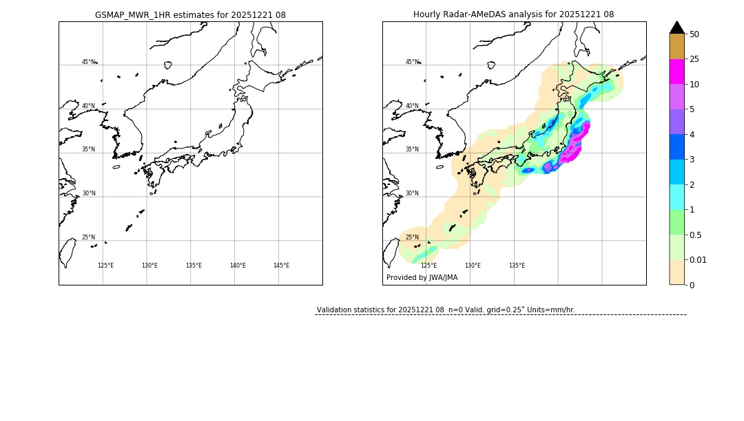 GSMaP MWR validation image. 2025/12/21 08
