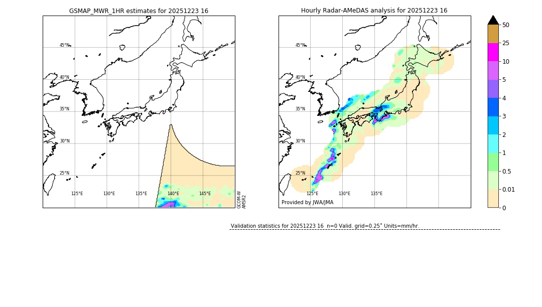 GSMaP MWR validation image. 2025/12/23 16