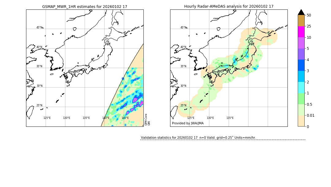 GSMaP MWR validation image. 2026/01/02 17