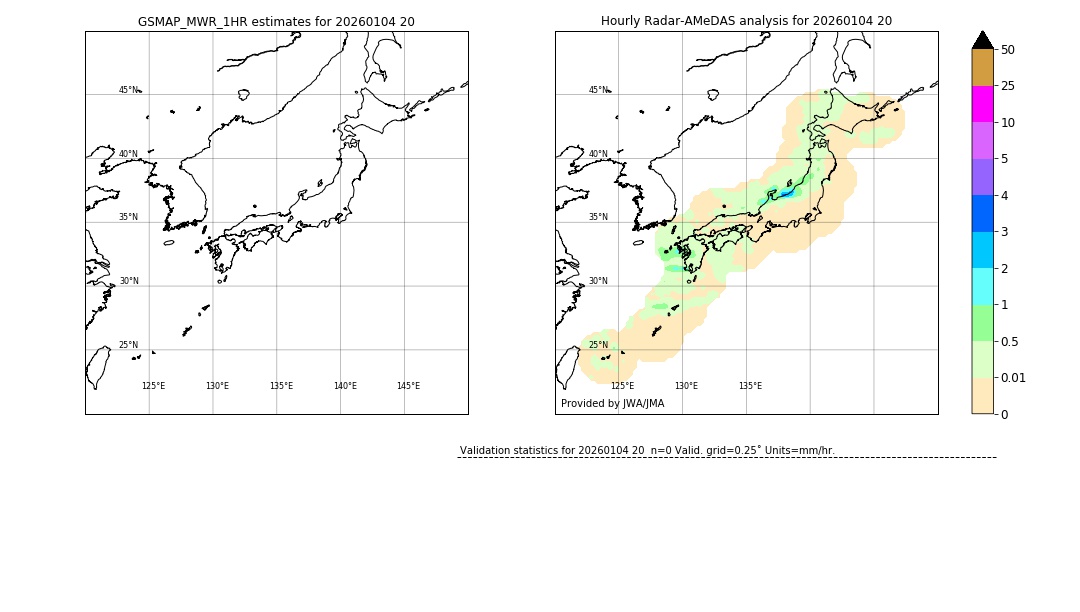 GSMaP MWR validation image. 2026/01/04 20