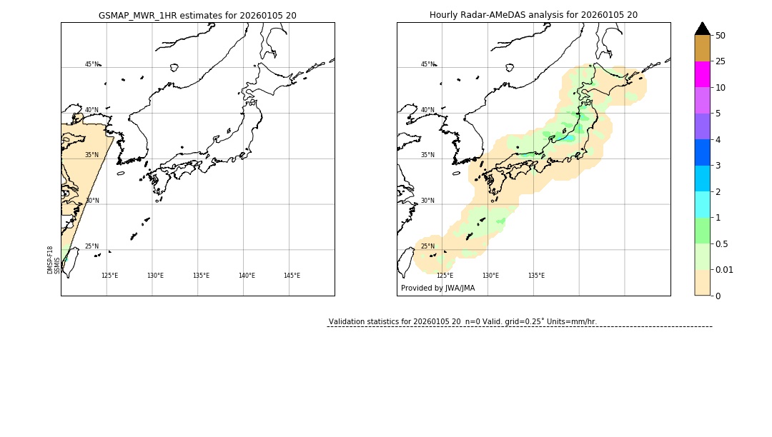 GSMaP MWR validation image. 2026/01/05 20