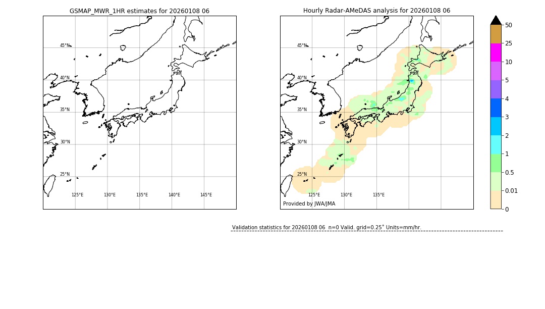GSMaP MWR validation image. 2026/01/08 06
