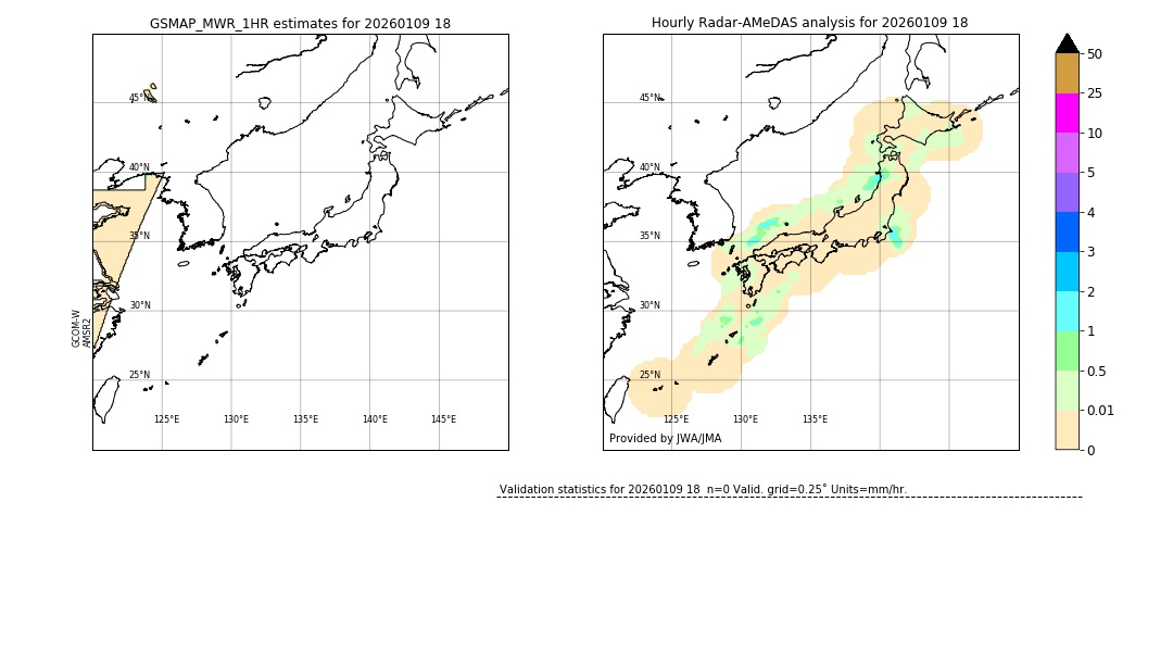 GSMaP MWR validation image. 2026/01/09 18
