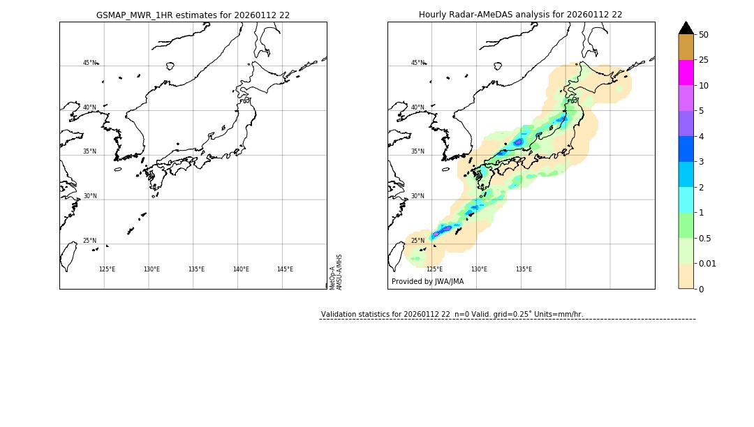 GSMaP MWR validation image. 2026/01/12 22