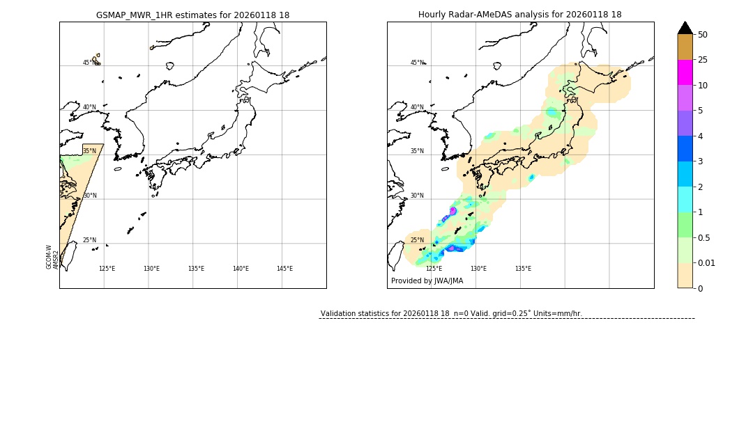 GSMaP MWR validation image. 2026/01/18 18