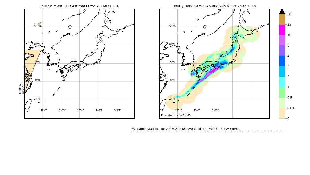 GSMaP MWR validation image. 2026/02/10 18