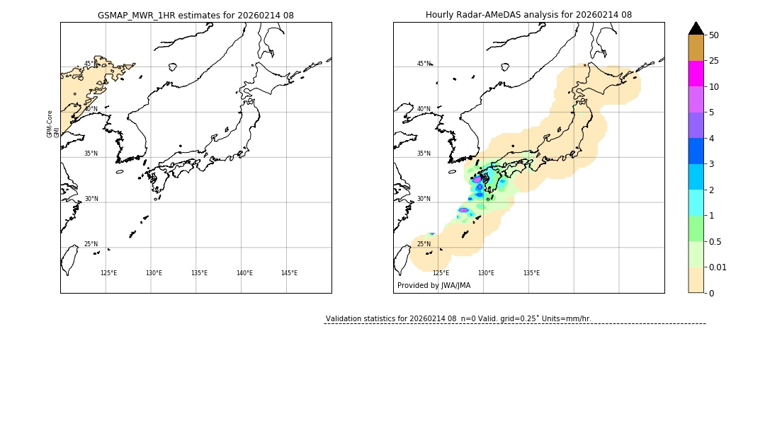 GSMaP MWR validation image. 2026/02/14 08