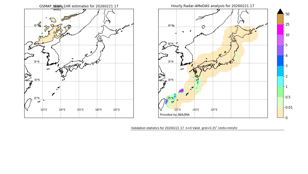 GSMaP MWR validation image. 2026/02/21 17